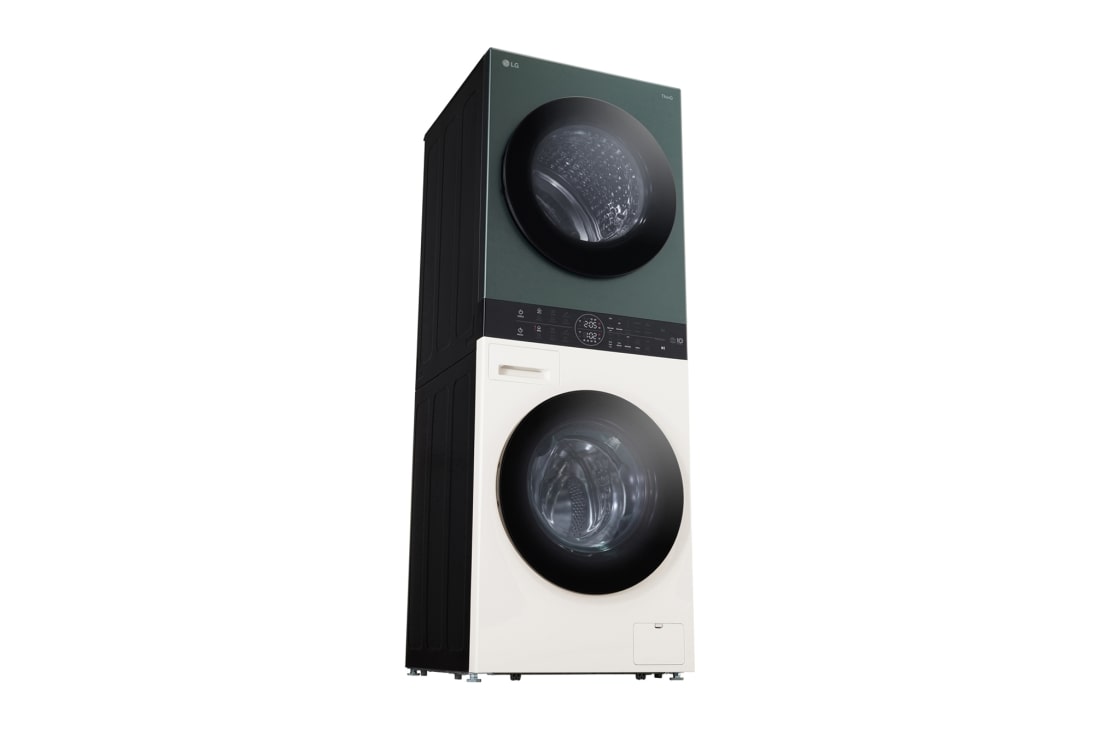 LG WashTower | 12 / 10 kg |1400 ot./min | AI DD™ | TurboWash™360°| Biela/zelená, right, WT1210EGF, thumbnail 14