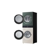 LG WashTower | 12 / 10 kg |1400 ot./min | AI DD™ | TurboWash™360°| Biela/zelená, left open, WT1210EGF, thumbnail 7