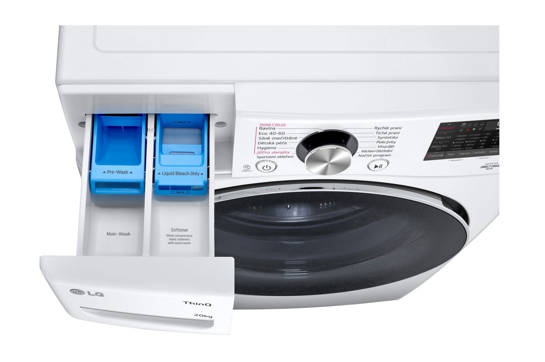 LG Parná práčka LG | 20 kg | B | 1000 ot./min | Direct Drive™ | AI DD™|Biela, drawer open, F0P3CYV2W, thumbnail 5