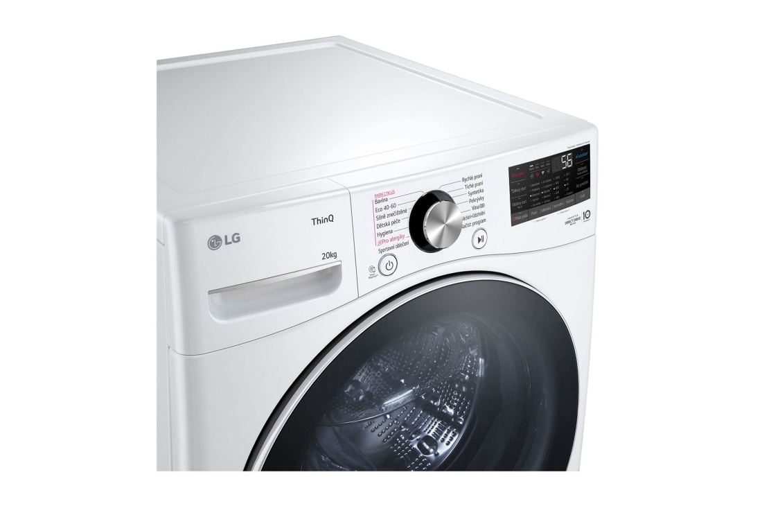 LG Parná práčka LG | 20 kg | B | 1000 ot./min | Direct Drive™ | AI DD™|Biela, display, F0P3CYV2W, thumbnail 7