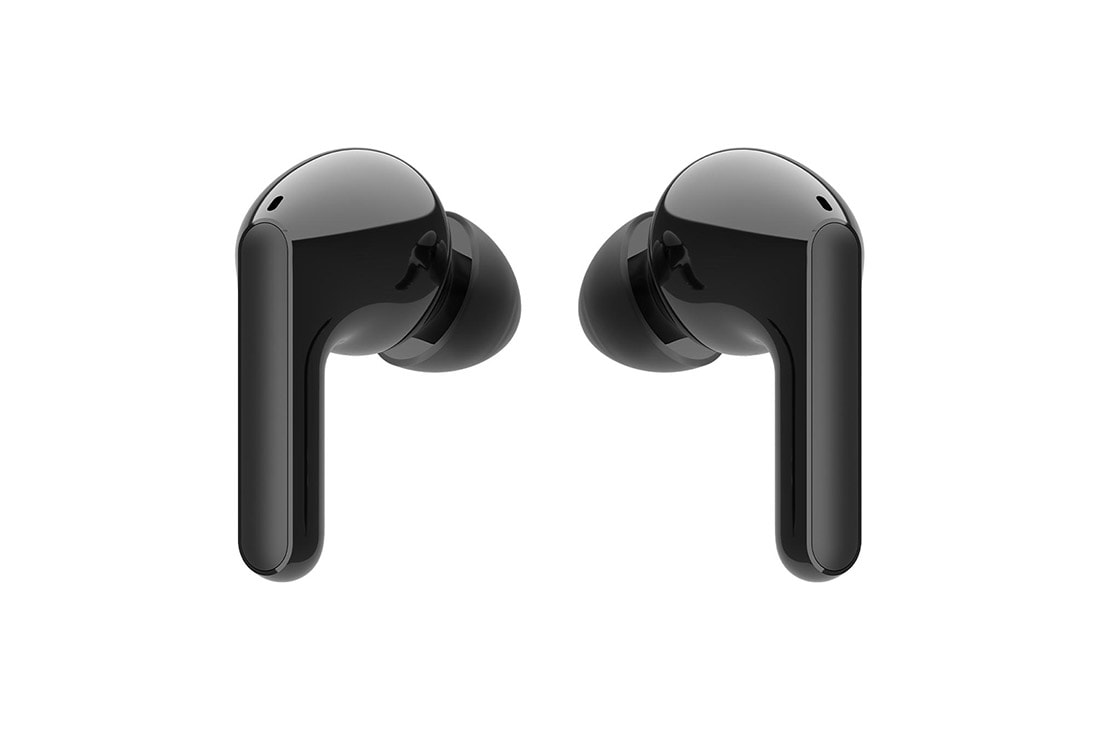 LG Bluetooth bezdrôtové sluchátka | Čistenie UVnano | Meridian Audio | režim Ambient sound | duálne mikrofóny na sluchátkach | výdrž batérie až 18 hodín  , Pohľad zozadu na dva hroty špuntov smerujúcich k sebe, HBS-FN6, thumbnail 8