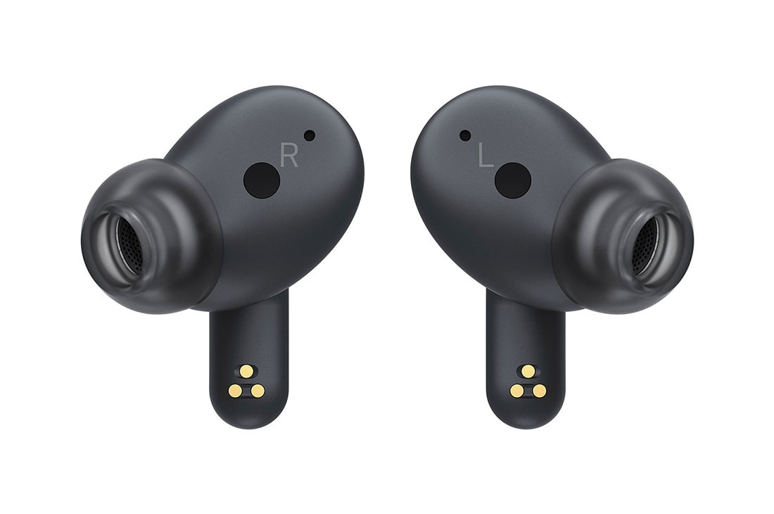 LG Bluetooth bezdrôtové slúchadlá | Meridian Audio | režim Ambient sound | 3 mikrofóny na slúchadlách | UVnano |výdrž batérie až 24 hodín  , Pohľad zozadu na dva nadstavce slúchadiel otočené smerom k sebe., TONE-FP8, thumbnail 4