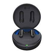LG Bluetooth bezdrôtové slúchadlá | Meridian Audio | režim Ambient sound | 3 mikrofóny na slúchadlách | UVnano |výdrž batérie až 24 hodín  , Pohľad zhora na otvorené puzdro so zapnutým ambientným osvetlením., TONE-FP8, thumbnail 3