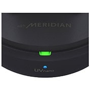 LG Bluetooth bezdrôtové slúchadlá | Meridian Audio | režim Ambient sound | 3 mikrofóny na slúchadlách | UVnano |výdrž batérie až 24 hodín  , Pohľad zblízka na prednú časť puzdra s rozsvieteným indikátorom nabíjania., TONE-FP8, thumbnail 10