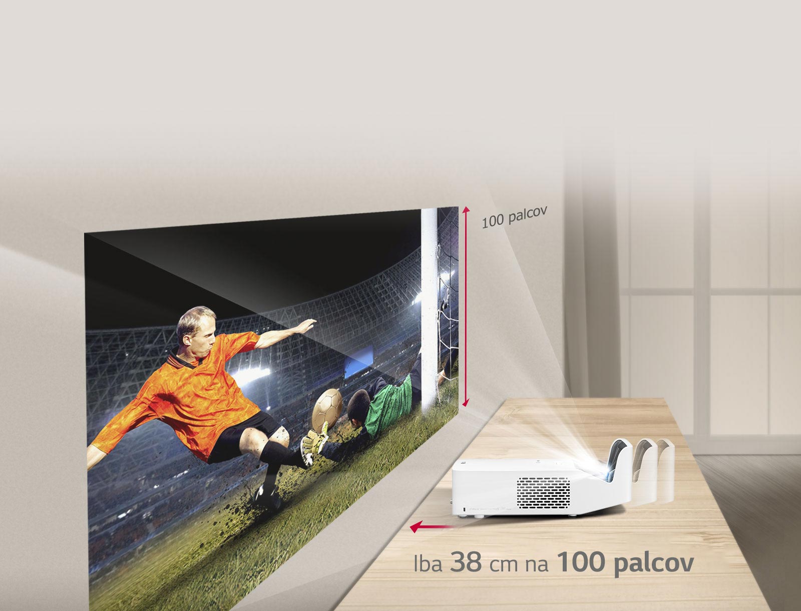 Iba 38 cm na získanie 100-palcovej veľkosti obrazu