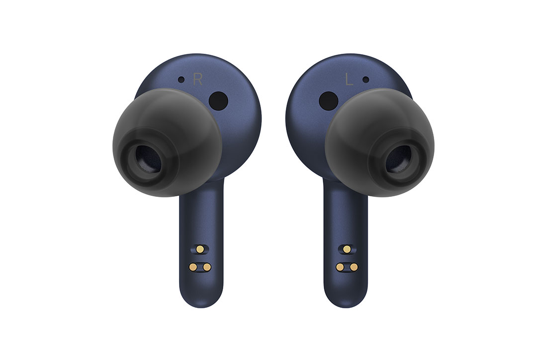 LG Bluetooth bezdrôtové slúchadlá | Meridian Audio | režim Ambient sound | 2 mikrofóny na slúchadllách | výdrž batérie až 22 hodín  , Pohľad zozadu na dva nadstavce slúchadiel otočené smerom k sebe., TONE-FP3, thumbnail 3