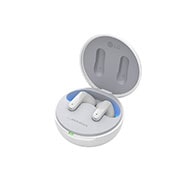 LG Bluetooth bezdrôtové slúchadlá | Meridian Audio | režim Ambient sound | 3 mikrofóny na slúchadllách | výdrž batérie až 22 hodín  , Puzdro je otvorené a je zapnuté ambientné osvetlenie pri šikmom pohľade zboku zhora pod uhlom 15 stupňov., TONE-FP5W, thumbnail 13