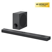 LG  S90QY - LG Soundbar LG, Priečny pohľad na zvukový panel a subwoofer, S90QY, thumbnail 2
