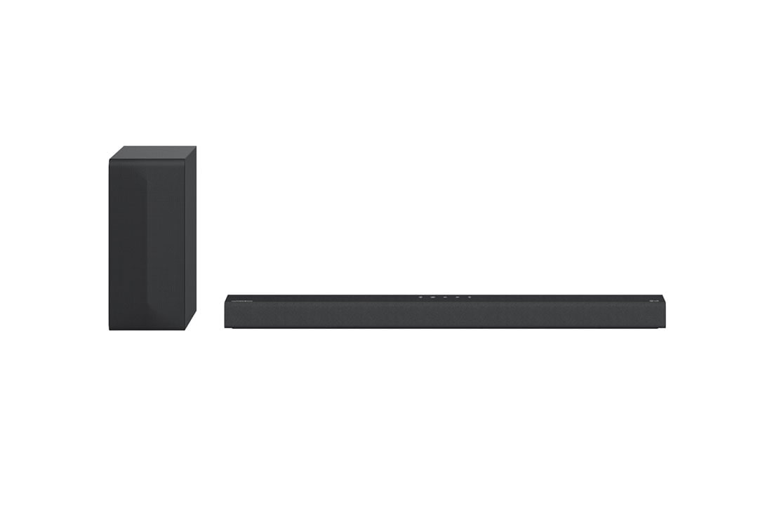 LG S65Q - LG Soundbar LG, pohľad spredu so zadným reproduktorom, S65Q