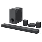 LG Soundbar LG S80QR, Priečny pohľad na sound bar, subwoofer a zadné reproduktory, S80QR, thumbnail 2