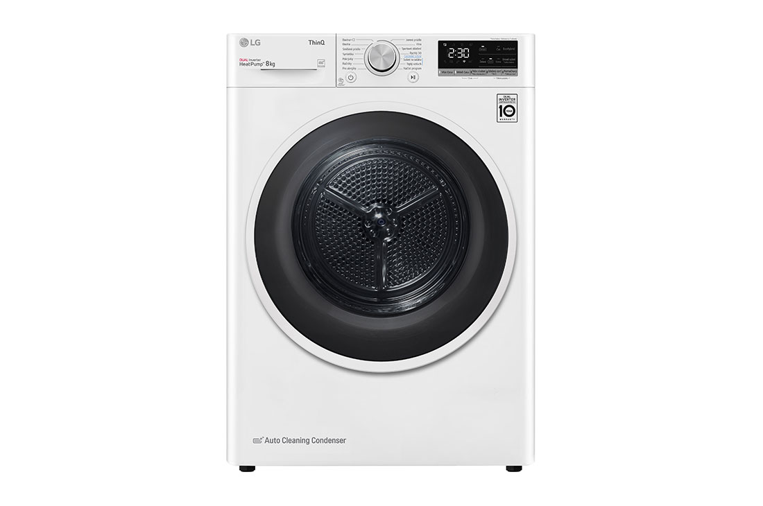 LG 8 kg sušička LG | Režim Energia / Čas | automatické čistenie kondenzátora | Wi-Fi, RC8TV9AVHN, RC8TV9AVHN