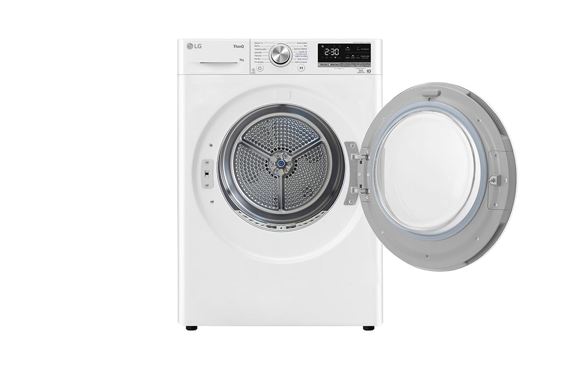 LG 9 kg sušička LG | Režim Energia / Čas | automatické čistenie kondenzátora | Wi-Fi, LG 9 kg hybridní sušička s tepelným čerpadlem, invertorový motor, Eco Hybrid™ - hybridní sušení, automatické čištění kondenzátoru, LG ThinQ + Wi-Fi, Program pro alergiky, RC91V9AVSN"LG 9 kg hybridní , RC91V9AVRN, thumbnail 3