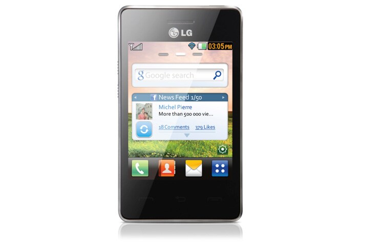 LG T385 - Dotyková obrazovka, Wi-Fi, Bluetooh, 2Mpx Fotoaparát, MicroSD, PCSuite IV, Facebook, Twitter, Google Search, AccuWeather, T385, thumbnail 1