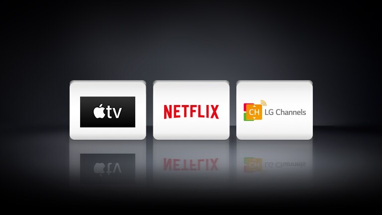 Tri logá: Aplikácia Apple TV, Netflix a LG Channels