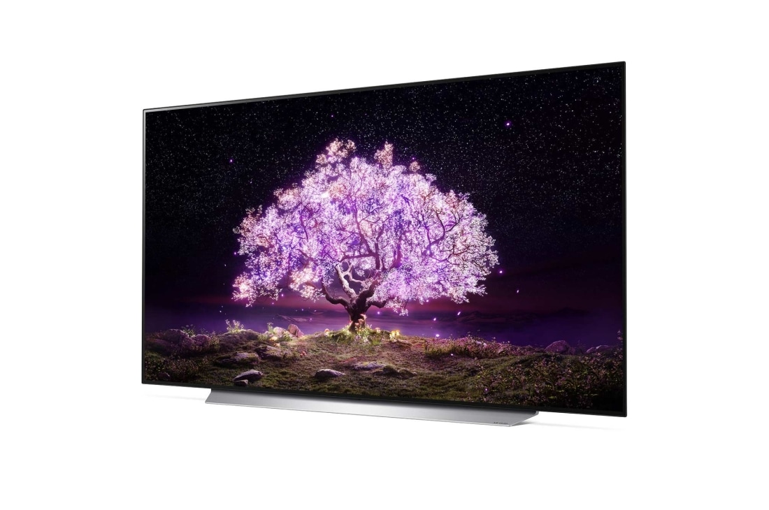 LG 65'' LG OLED TV, webOS Smart TV, pohľad zboku z uhla -15 stupňov, OLED65C12LA, thumbnail 2