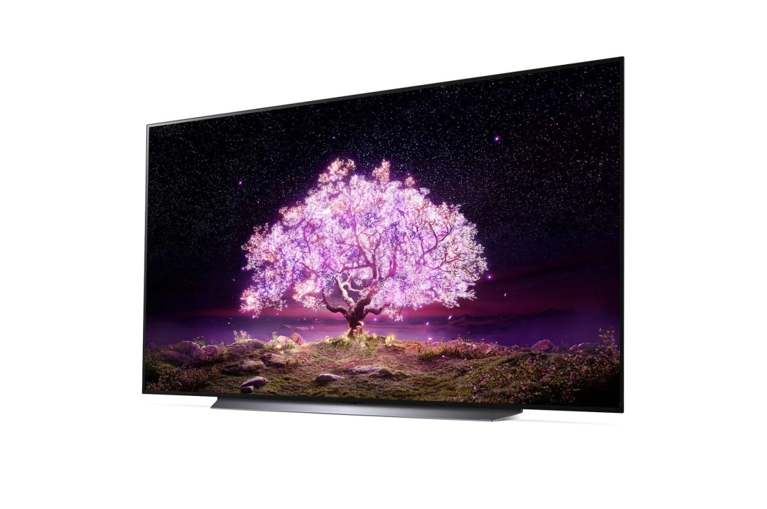LG 83'' LG OLED TV, webOS Smart TV, pohľad zboku z uhla -15 stupňov, OLED83C11LA, thumbnail 2