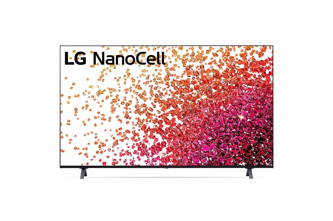 LG 65'' LG NanoCell TV, webOS Smart TV, Pohľad spredu na televízor LG NanoCell TV, 65NANO753PA