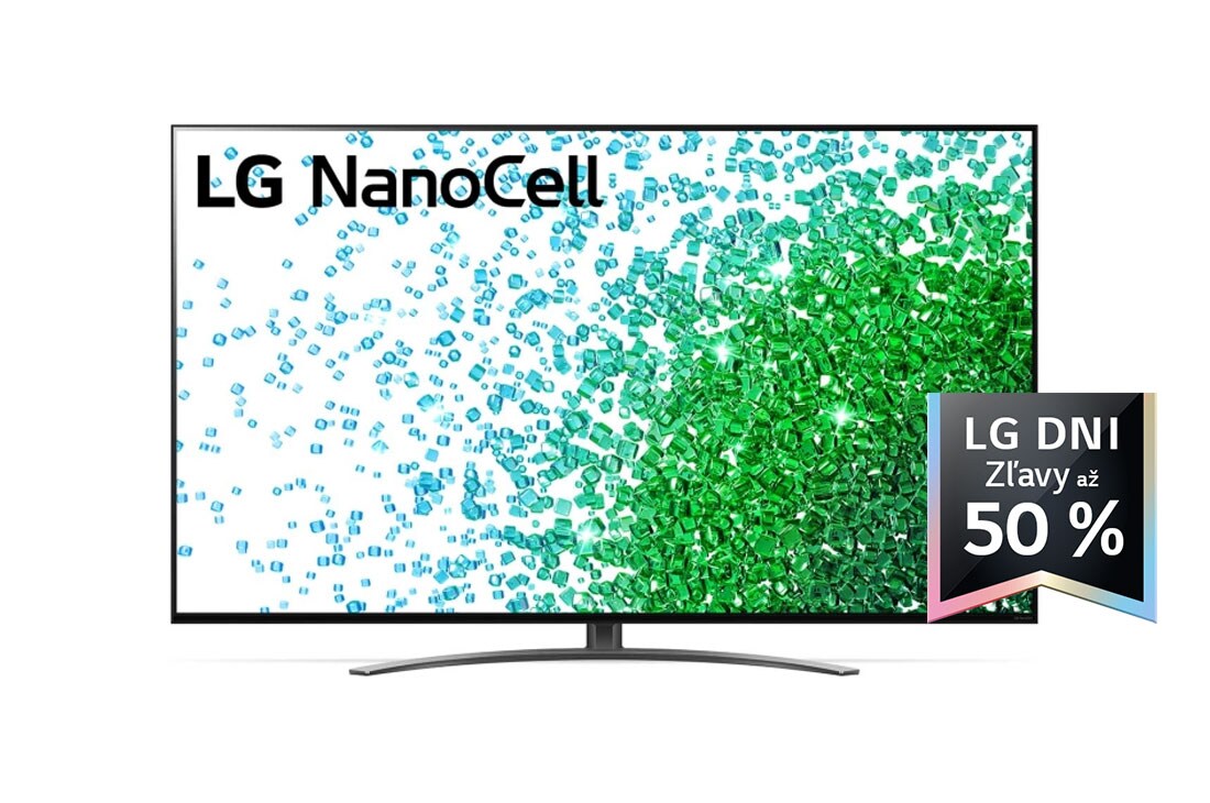 LG 50'' LG NanoCell TV, webOS Smart TV, Pohľad spredu na televízor LG NanoCell TV, 50NANO813PA