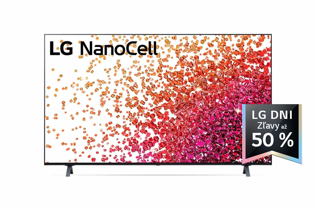 LG 55'' LG NanoCell TV, webOS Smart TV, Pohľad spredu na televízor LG NanoCell TV, 55NANO753PR