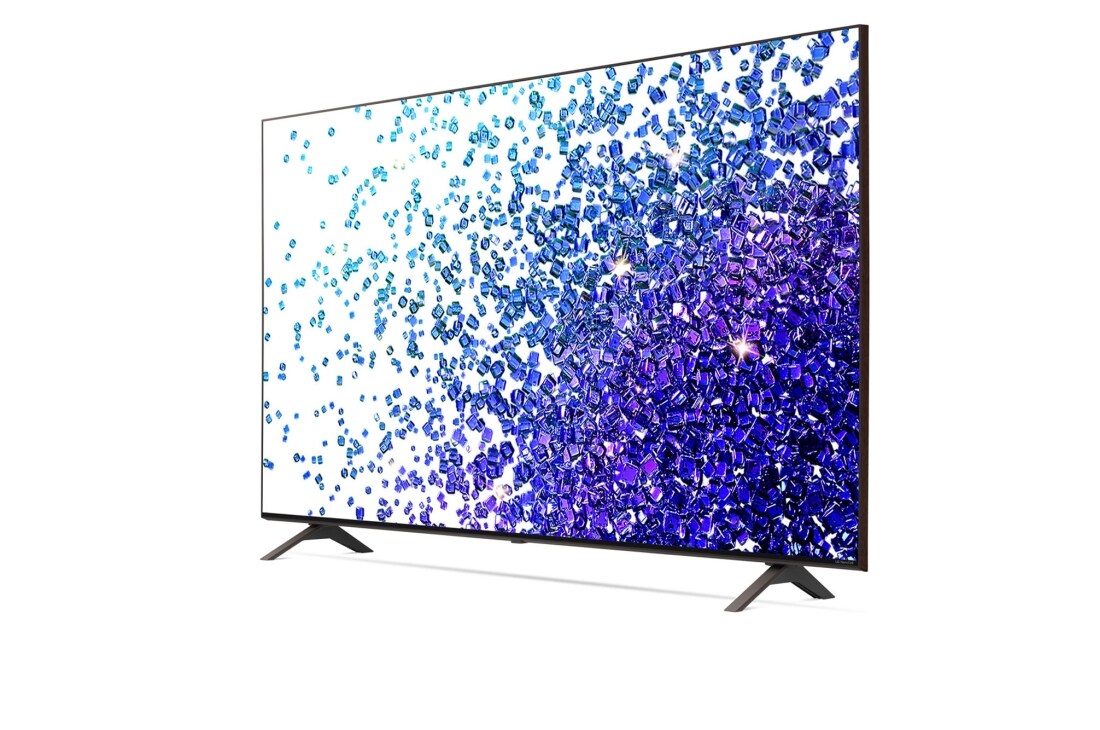 LG 65'' LG NanoCell TV, webOS Smart TV, pohľad zboku z uhla 30 stupňov s ilustračným obrázkom, 65NANO793PB, thumbnail 3