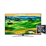 LG 75'' LG QNED TV, webOS Smart TV, Pohľad spredu na televízor LG QNED s ilustračným obrazom a logom produktu, 75QNED813QA, thumbnail 1