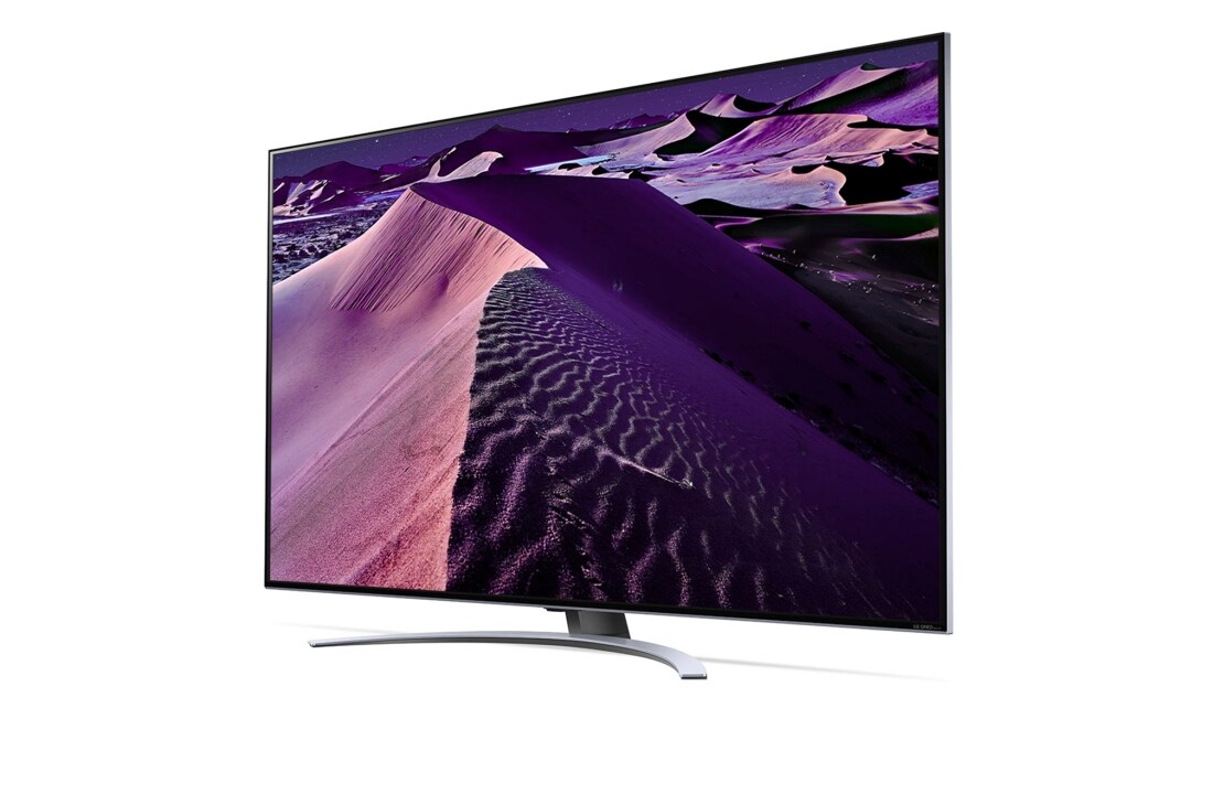 LG 75'' LG QNED TV, webOS Smart TV, pohľad zboku z uhla 30 stupňov s ilustračným obrázkom, 75QNED873QB, thumbnail 3
