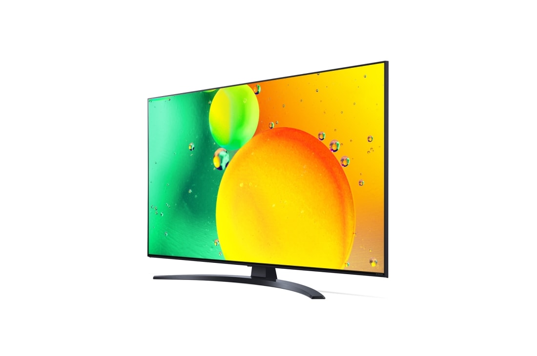 LG 50'' LG NanoCell TV, webOS Smart TV, pohľad zboku z uhla 30 stupňov s ilustračným obrázkom, 50NANO763QA, thumbnail 3
