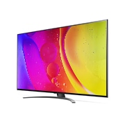 LG 50'' LG NanoCell TV, webOS Smart TV, pohľad zboku z uhla 30 stupňov s ilustračným obrázkom, 50NANO813QA, thumbnail 3