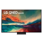 LG 65'' LG QNED TV, Procesor α7 Gen6 AI, webOS smart TV, Pohľad spredu na televízor LG QNED s ilustračným obrázkom a logom produktu, 65QNED863RE, thumbnail 1