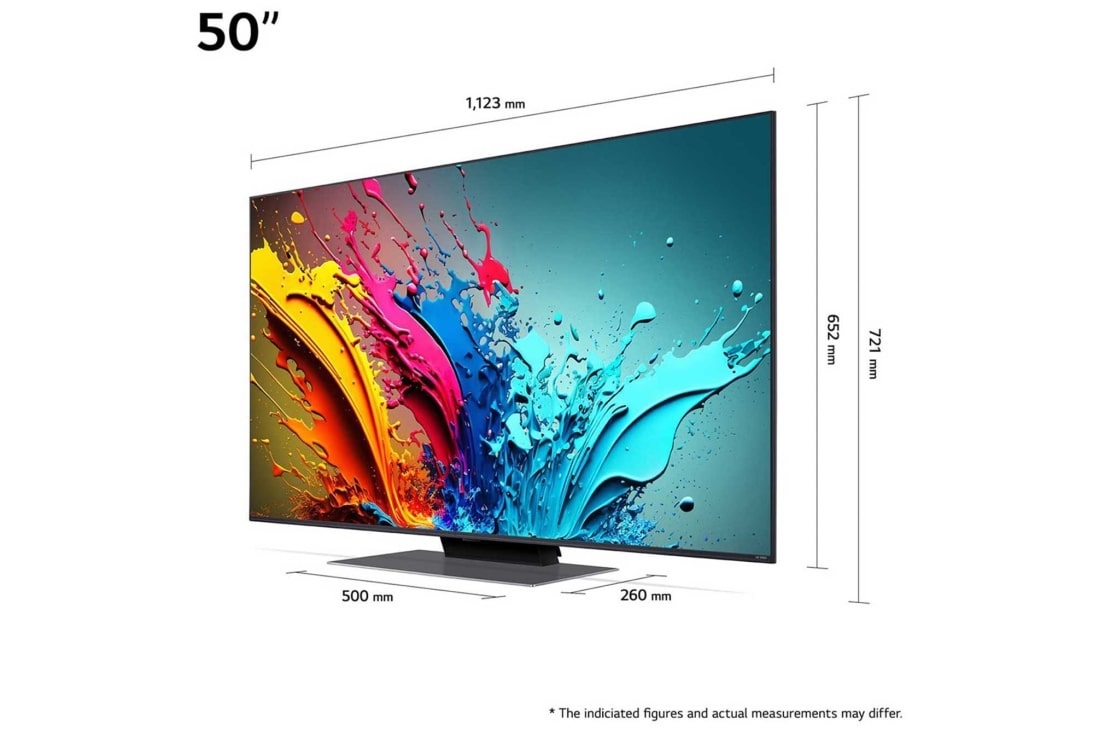 LG 50-palcový LG QNED AI QNED86 4K Smart TV 2024, Pohľad spredu na LG QNED TV, QNED86, 50QNED86T6A, thumbnail 2