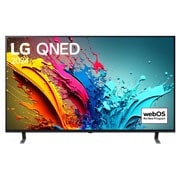 LG 86-palcový LG QNED AI QNED85 4K Smart TV 2024, Pohľad spredu na LG QNED TV, QNED85 s textom LG QNED, 2024 a logom webOS Re:New Program na obrazovke, 86QNED85T6C, thumbnail 1