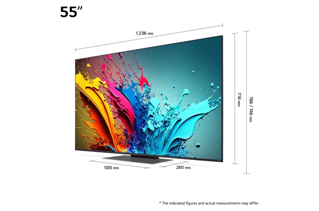 LG 55-palcový LG QNED AI QNED87 4K Smart TV 2024, Pohľad spredu na LG QNED TV, QNED87, 55QNED87T6B, thumbnail 2