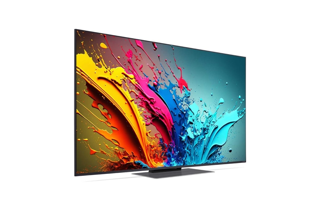 LG 55-palcový LG QNED AI QNED87 4K Smart TV 2024, Mierne naklonený ľavý bočný pohľad na LG QNED TV, QNED87, 55QNED87T6B, thumbnail 3