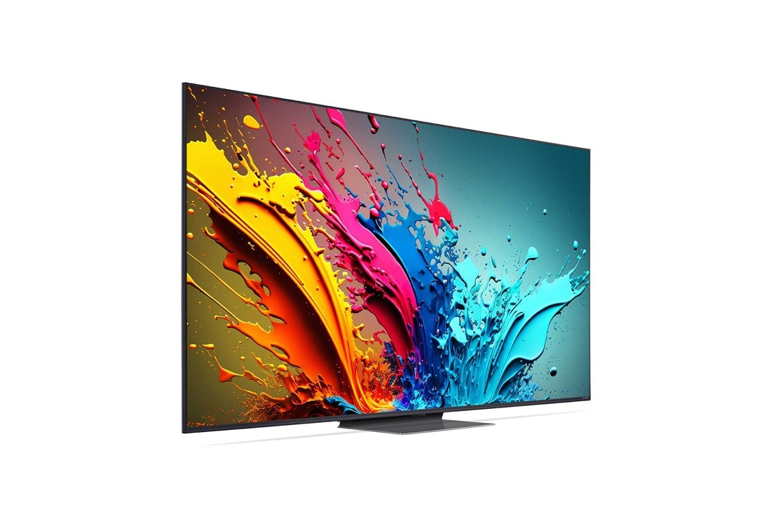 LG 86-palcový LG QNED AI QNED86 4K Smart TV 2024, Mierne naklonený ľavý bočný pohľad na LG QNED TV, QNED86, 86QNED86T6A, thumbnail 3