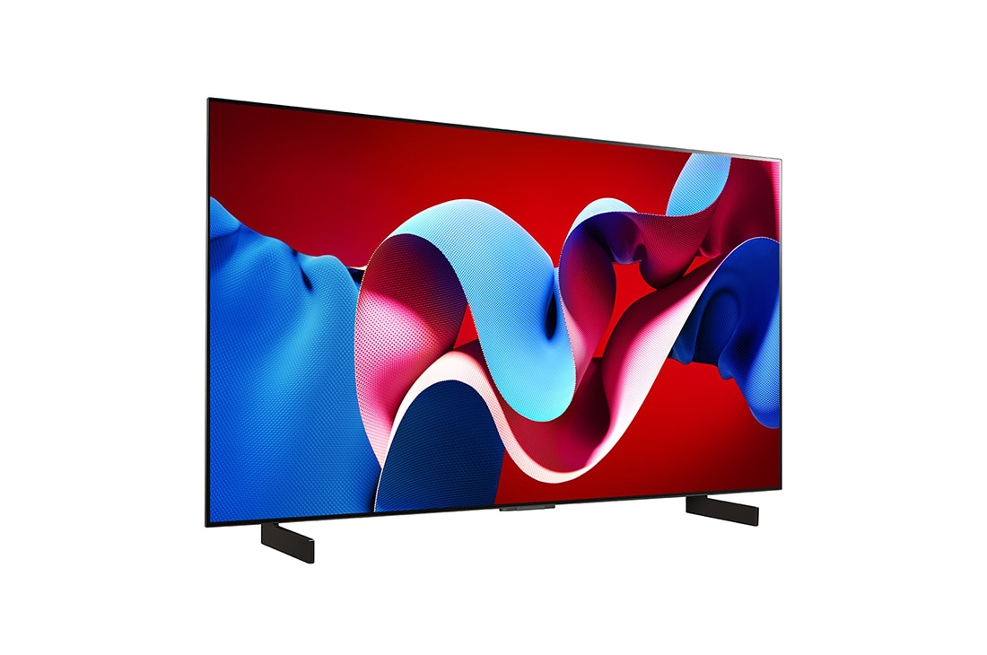 LG 42-palcový LG OLED evo AI C4 4K Smart TV OLED42C4, Mierne naklonený pravý bočný pohľad na televízor LG OLED evo TV, OLED C4, OLED42C45LA, thumbnail 6
