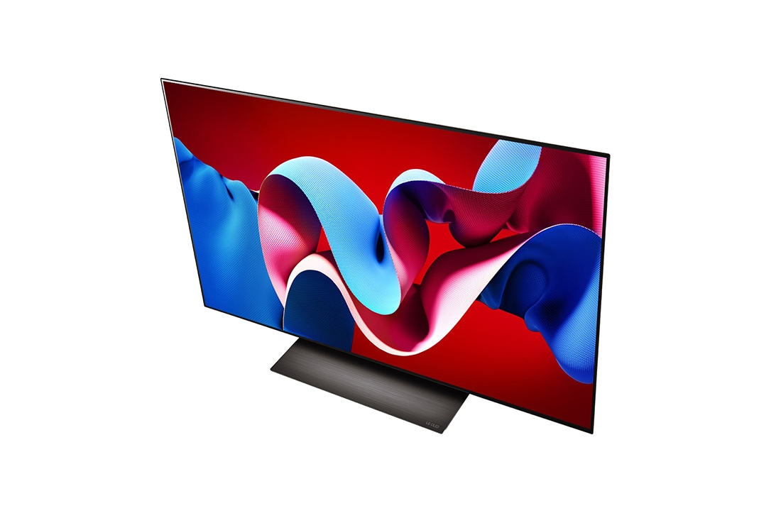 LG 48-palcový LG OLED evo AI C4 4K Smart TV OLED48C4, Pohľad zdola na televízor LG OLED evo TV, OLED C4, OLED48C44LA, thumbnail 8