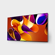 LG 55-palcový LG OLED evo AI G4 4K Smart TV OLED55G4, Mierne naklonený ľavý bočný pohľad na LG OLED TV evo TV, OLED G4 na stene, OLED55G45LW, thumbnail 3