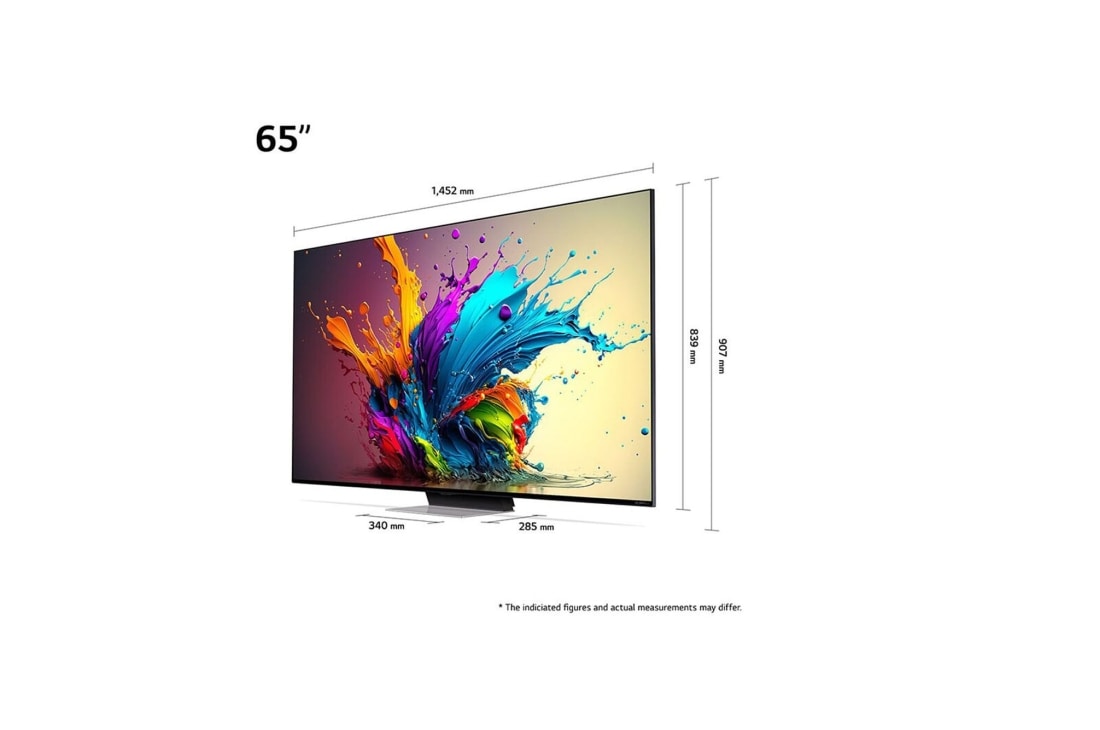 LG 65-palcový LG QNED MiniLED QNED91 4K Smart TV 2024, Mierne naklonený ľavý bočný pohľad na LG QNED TV, QNED91, 65QNED91T6A, thumbnail 2