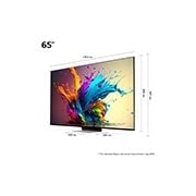 LG 65-palcový LG QNED MiniLED QNED91 4K Smart TV 2024, Mierne naklonený ľavý bočný pohľad na LG QNED TV, QNED91, 65QNED91T6A, thumbnail 2
