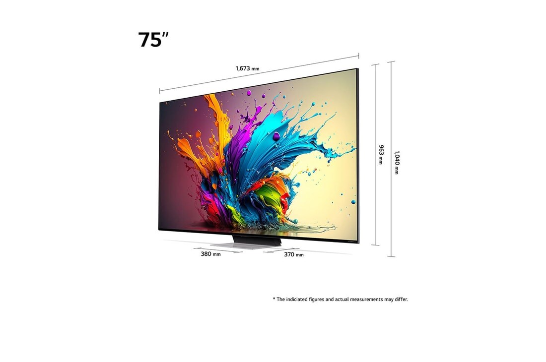 LG 75-palcový LG QNED MiniLED QNED90 4K Smart TV 2024, Čelní pohled na televizor LG QNED91, 75QNED91T6A, thumbnail 2