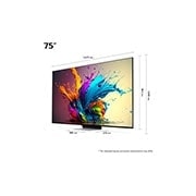 LG 75-palcový LG QNED MiniLED QNED90 4K Smart TV 2024, Čelní pohled na televizor LG QNED91, 75QNED91T6A, thumbnail 2