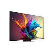 LG 75-palcový LG QNED MiniLED QNED90 4K Smart TV 2024, Mírně natočený boční pohled zleva na televizor LG QNED91, 75QNED91T6A, thumbnail 3