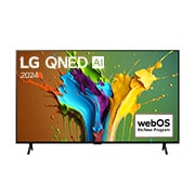 LG 98-palcový LG QNED QNED89 4K Smart TV&nbsp;2024, Pohľad spredu na LG QNED TV, QNED89 s textom LG QNED, 2024 a logom webOS Re:New Program na obrazovke, 98QNED89T6A, thumbnail 1