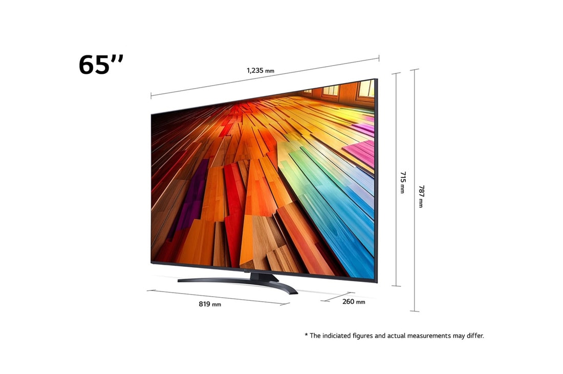 LG 65-palcový LG UHD AI UT81 Smart TV 2024, Detailný záber horného okraja LG UHD TV, UT80, 65UT81006LA, thumbnail 6