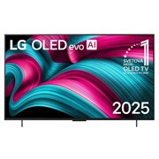 LG 42 palcový televízor LG OLED evo AI C5 4K Smart TV 2025, Pohľad spredu na LG OLED evo AI C5 4K Smart TV. Na obrazovke sa zobrazuje emblém 12 rokov svetovej jednotky v OLED a logo LG OLED evo AI 2025., OLED42C54LA, thumbnail 1