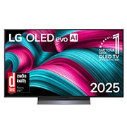 LG 48 palcový televízor LG OLED evo AI C5 4K Smart TV 2025, Pohľad spredu na LG OLED evo AI C5 4K Smart TV. Na obrazovke sa  zobrazuje emblém  12 rokov svetovej jednotky v OLED a logo LG OLED evo AI 2025., OLED48C54LA, thumbnail 1
