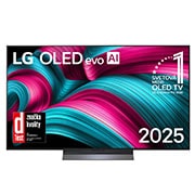 LG 55 palcový televízor LG OLED evo AI C5 4K Smart TV 2025, Pohľad spredu na LG OLED evo AI C5 4K Smart TV. Na obrazovke sa zobrazuje emblém 12 rokov svetovej jednotky v OLED a logo LG OLED evo AI 2025., OLED55C54LA, thumbnail 1