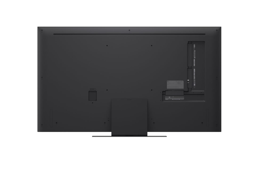 LG 55 palcový LG QNED evo AI QNED85 4K Smart TV 2025, Pohľad spredu a z boku na televízor LG QNED evo AI QNED85 4K Smart TV, kde sa zobrazujú jeho dĺžka, šírka, výška a hĺbka., 55QNED86A6A, thumbnail 4