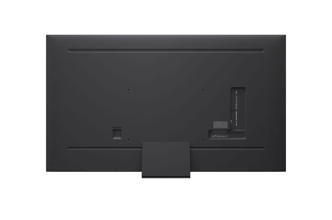 LG 86 palcový LG QNED evo AI QNED85 4K Smart TV 2025, Pohľad spredu a z boku na televízor LG QNED evo AI QNED85 4K Smart TV, kde sa zobrazujú jeho dĺžka, šírka, výška a hĺbka., 86QNED86A6A, thumbnail 4