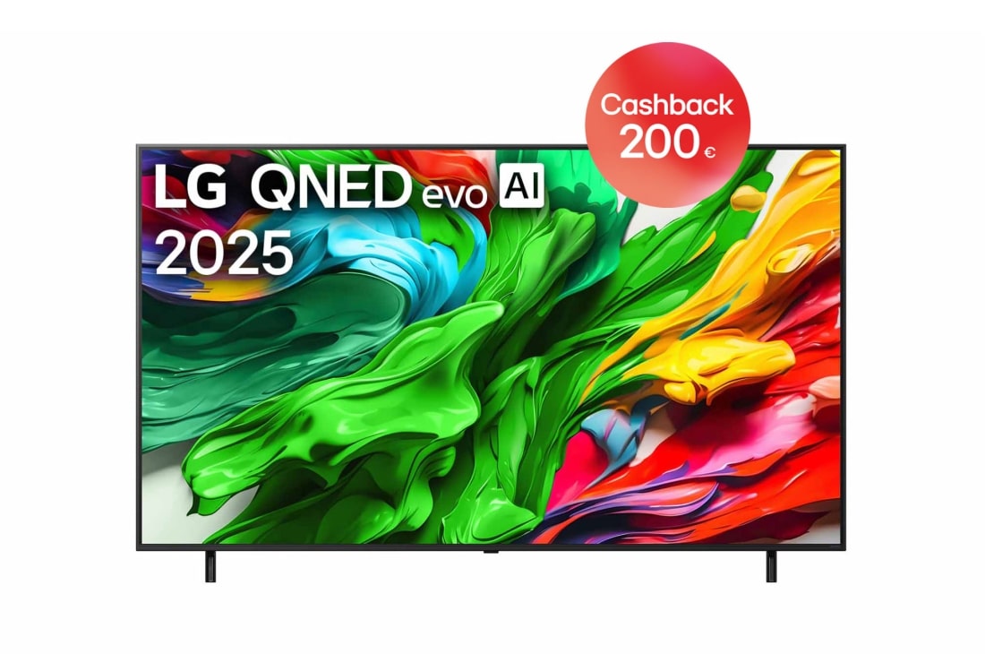 LG 86 palcový LG QNED evo AI QNED85 4K Smart TV 2025, front view, 86QNED85A6C